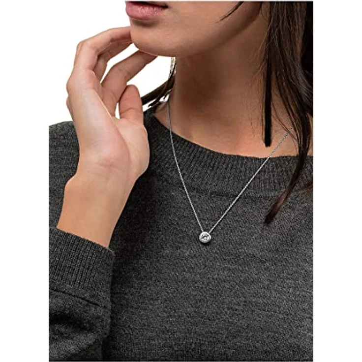 JETTE Damen-Halskette 925er Silber rhodiniert mit Zirkonia, 45 cm Länge, Silber – Bild 5