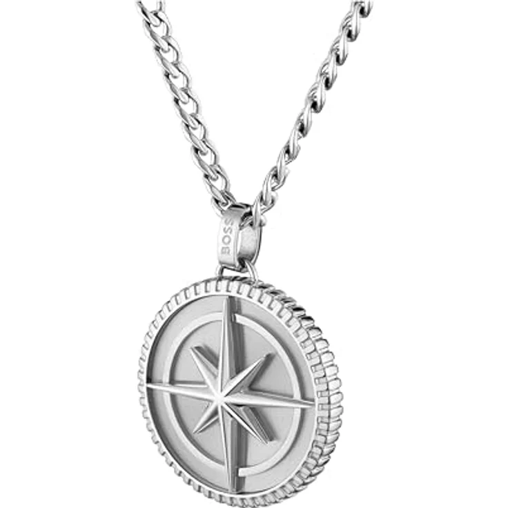 BOSS Jewelry Halskette mit Kompass-Anhänger für Herren Kollektion NORTH aus hypoallergenem Edelstahl, 558 mm Länge – Bild 3