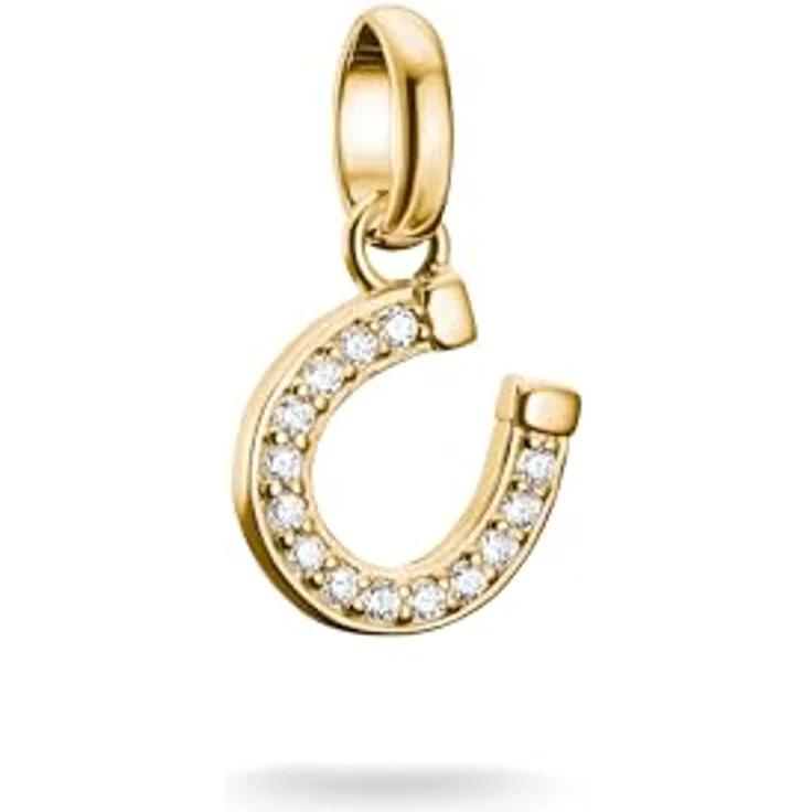 Thomas Sabo Charm Club Connect Charm-Anhänger Hufeisen, 18k vergoldetes recyceltes 925 Silber mit Steinen, CC1280-414-14 – Bild 1