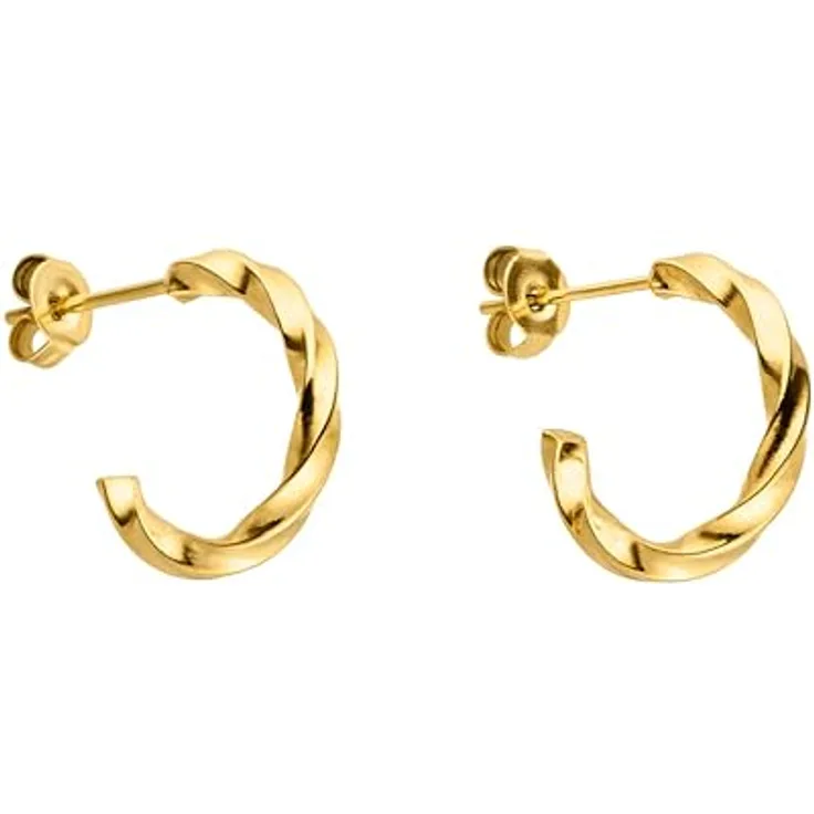 PURELEI Kelani Creole Ohrringe (Gold), 1,5 cm Durchmesser, wasserfest, Damenohrringe aus langlebigem Edelstahl, eleganter Modeschmuck