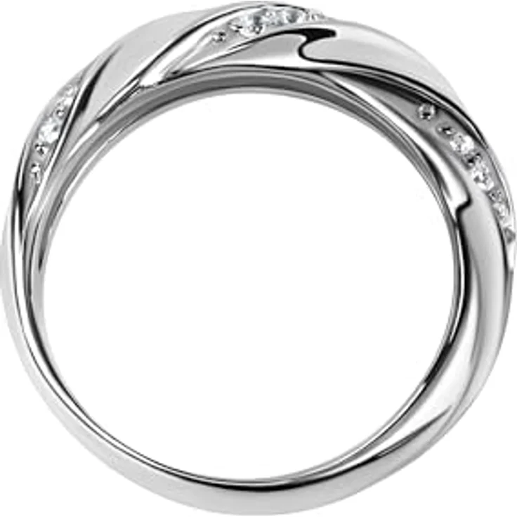 Zeeme Silber Damenring 925/- Sterling Silber glänzend mit weißen Zirkonia, rhodiniert, inkl. Etui – Bild 3
