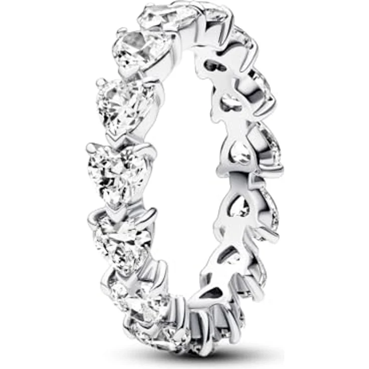 Pandora 193103C01 Damenring Timeless Kollektion, 925 Sterlingsilber mit herzförmigen Zirkonia, Breite 4,5 mm – Bild 2