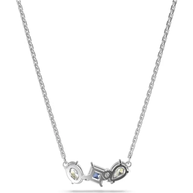 Swarovski Mesmera Anhänger, Rhodinierte Damenhalskette mit Blauem Swarovski Zirkonia und Eleganten Schliffen – Bild 5