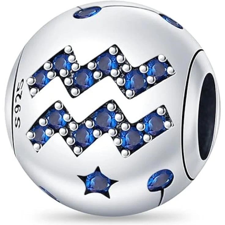 Pandach Damen Charm Anhänger Sternzeichen, 925 Sterling Silber Charms Beads kompatibel mit Pandora Armband und Halskette, 12 Sternbilder für Frauen und Mädchen – Bild 1