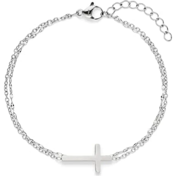 s.Oliver Bracelet, elegantes Armband aus poliertem Edelstahl, silber, Ankerkette verstellbar bis 21 cm, wasserfest & hautfreundlich