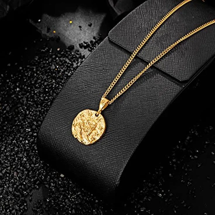 Speroto Herrenkette, Sternzeichen Kette Löwe, Gold, Edelstahl, 55 cm, klassisches Design, Unisex, 12 Sternzeichen – Bild 2