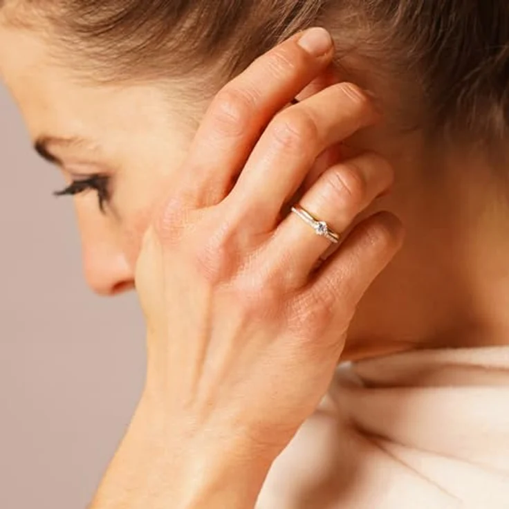 GLIZZ Damenring Gold 333/8K mit Zirkonia, elegantes Schmuckstück in Ringgröße 54/17,2, ideal für besondere Anlässe – Bild 3