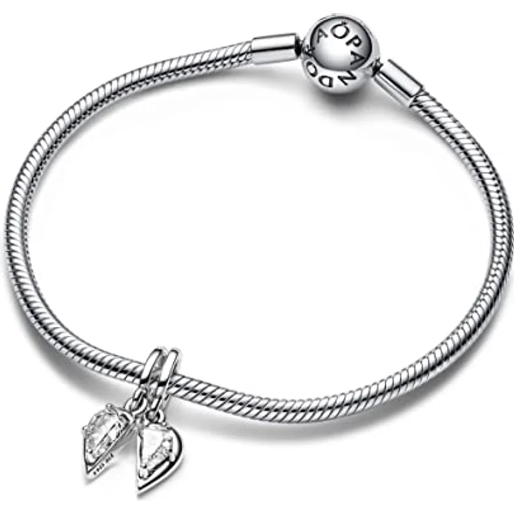 PANDORA Moments Teilbarer Mutter & Tochter Charm-Anhänger, Sterling-Silber mit Zirkonia, graviert „MOTHER“ und „DAUGHTER“, kompatibel mit Moments Armbändern, 792643C01 – Bild 3