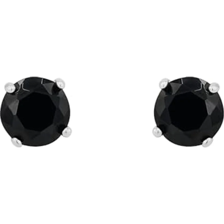 Amor Paar Ohrstecker, 5 mm mit schwarzen Zirkonia (synth), 925er Silber – Bild 2