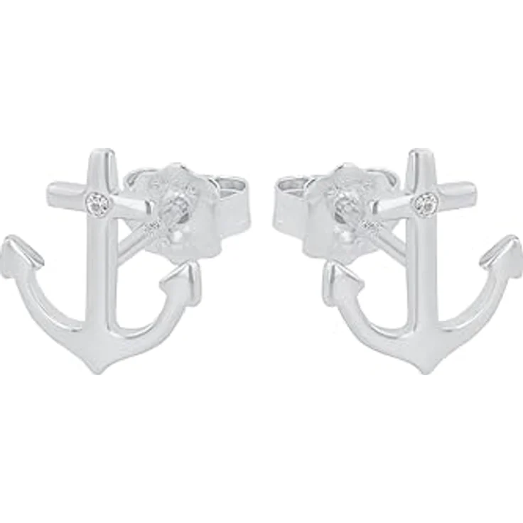 s.Oliver Anker-Ohrringe für Damen, Zirkonia / 925 Sterling Silber, Rhodiniert, 11x10 mm – Bild 3