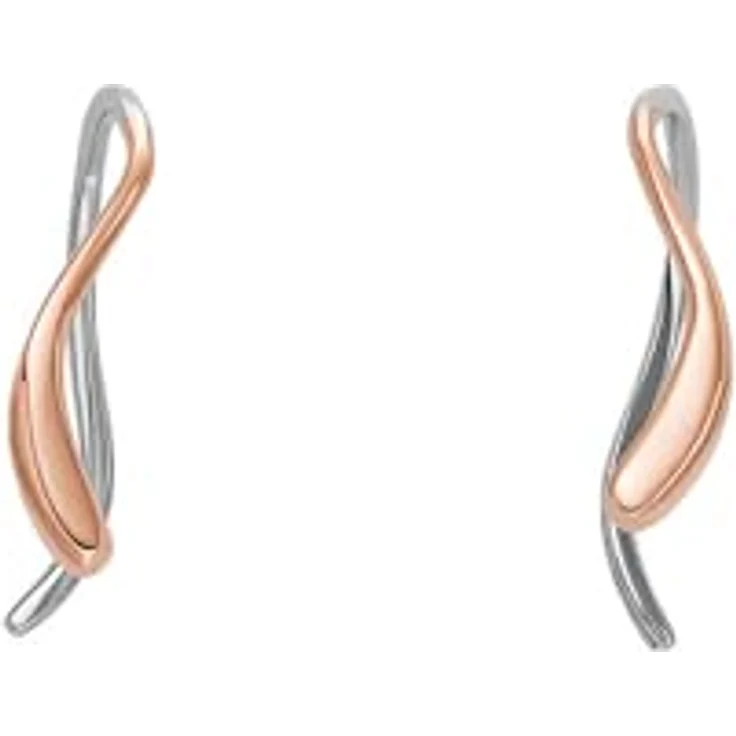 Skagen Damen-Hängeohrringe Essential Waves, Edelstahl roségoldfarben mit poliertem Finish, SKJ1781791 – Bild 3
