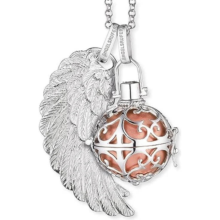 Engelsrufer Damen Anhänger 925 Sterling Silber rhodiniert, filigraner Engelsflügel, nickelfrei, ideal für Kette, mit Geschenkverpackung – Bild 3