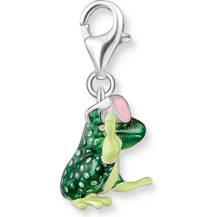 THOMAS SABO Charm-Einhänger Frosch-Optik mit Sonnenbrille in bunt, Zirkonia (synth) und Karabinerverschluss – Bild 3