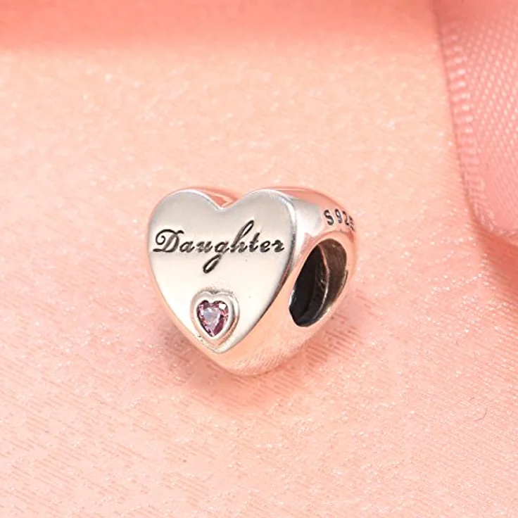 PANDORA Herz-Charm Daughter 925er Silber mit Zirkonen, 791726PCZ – Bild 2