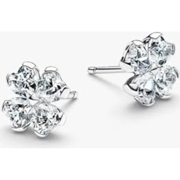 Pandora Ohrhänger Kleeblatt, 925 Sterling Silber mit herzförmigen Cubic Zirkonia, Damen Schmuck, Glückssymbol, 294500C01 – Bild 2