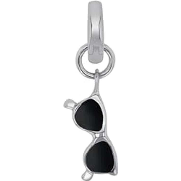 Amor Charm 925 Sterling Silber Damen Charms, 20 mm, Schwarz, Sonnenbrille, inkl. Schmuck Geschenk Box, 2038520 – Bild 1