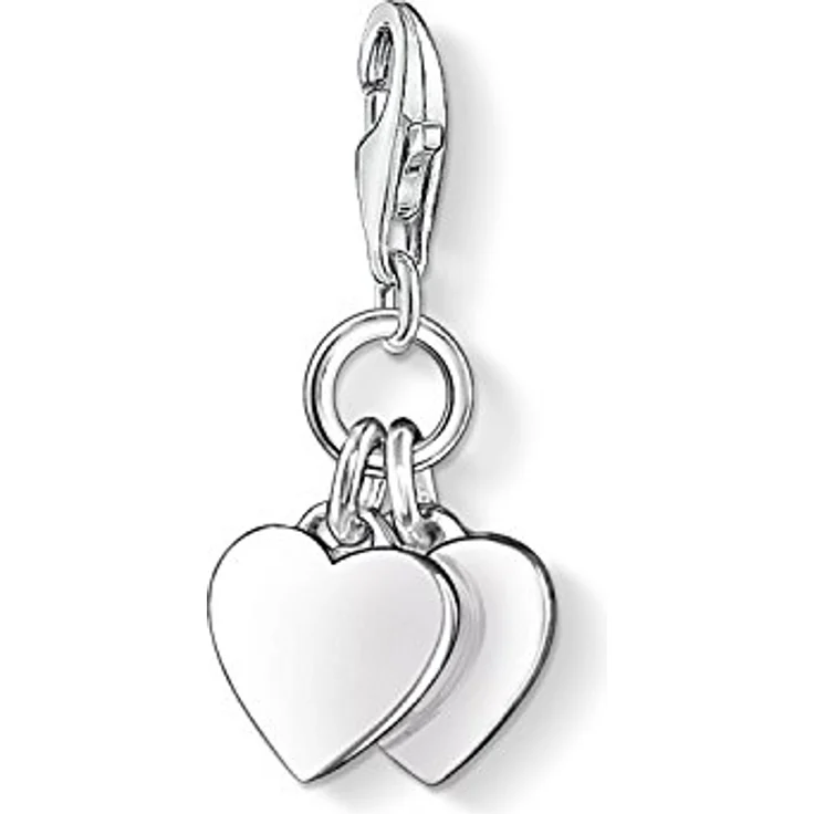 Thomas Sabo Charm Club-Anhänger Herzen, 925er Sterlingsilber mit Karabinerhaken, vielseitig kombinierbar – Bild 1