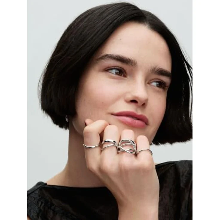 Pandora 193264C00 Ring-Set für Damen, polierte Stacking-Ringe aus 925 Sterlingsilber, Breite 4,5 mm – Bild 8