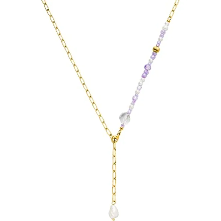 Purelei Aina Kette (Gold), Damen Halskette aus langlebigem Edelstahl, wasserfester Schmuck mit Anhänger, verstellbar bis 50 cm Länge