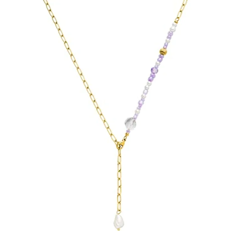Purelei Aina Kette (Gold), Damen Halskette aus langlebigem Edelstahl, wasserfester Schmuck mit Anhänger, verstellbar bis 50 cm Länge – Bild 1