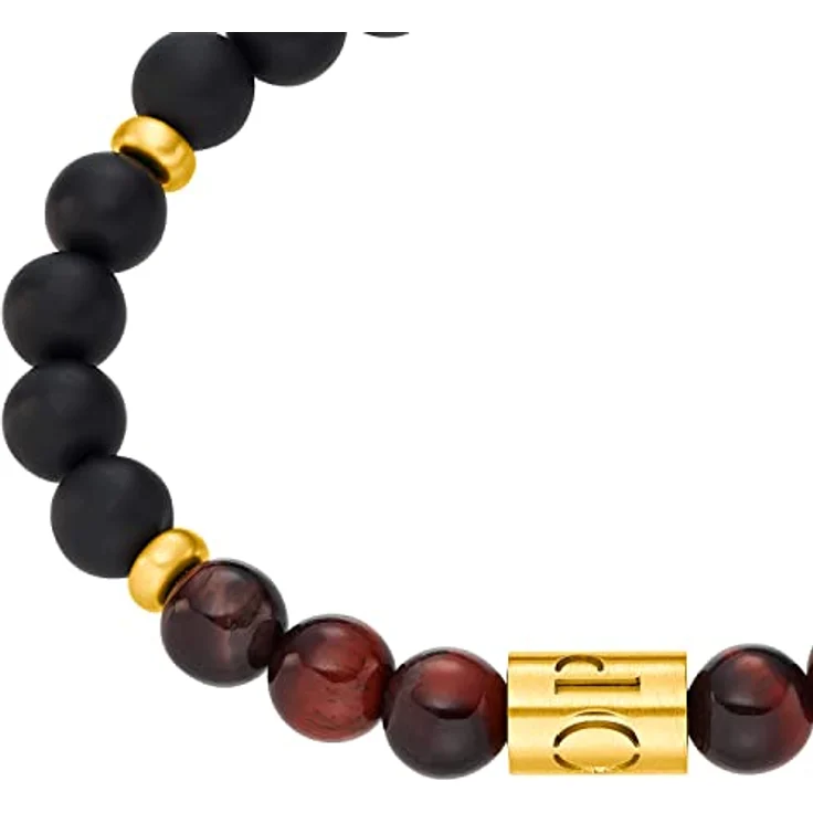 JOOP! Herren-Armband Edelstahl mit Tigerauge und Achat, 18,5 cm, Gold, in Schmuck Geschenk Box, 2034754 – Bild 2