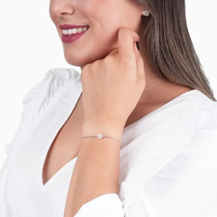 Engelsrufer Damen Armband ERB-LILGEM-RQ, aus Sterling Silber mit rosenquarzfarbendem Kraftstein Anhänger, verstellbarer Schiebeverschluss, nickelfrei – Bild 5