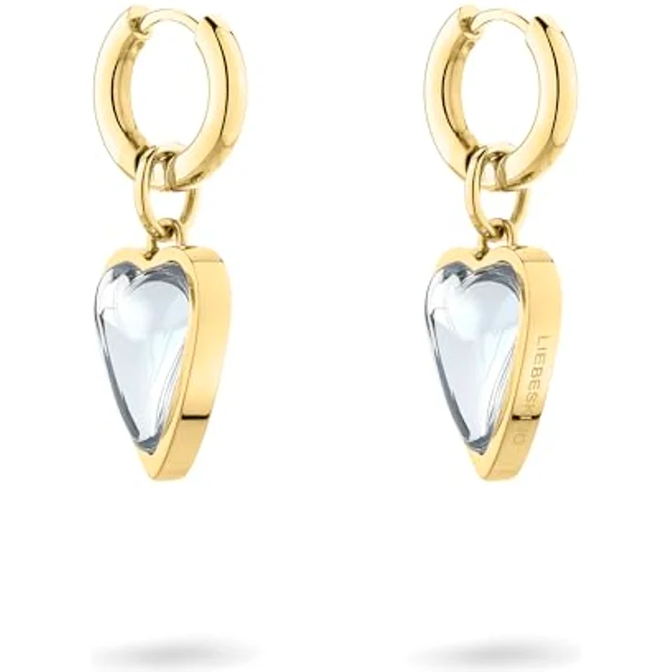 Liebeskind Berlin LJ-1702-E-28, Damen Ohrringe aus Edelstahl in IP Gold, 2,8 cm mit Schanierverschluss – Bild 1