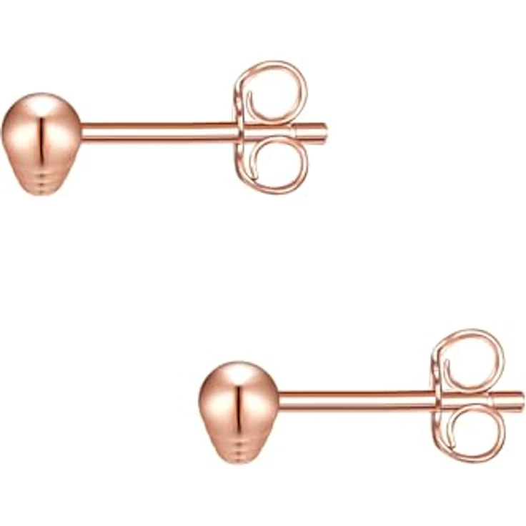 Glanzstücke München Damen Ohrstecker 925/- Sterling Silber, rosévergoldet, 14 Karat, filigranes Design, 10,4 mm Höhe – Bild 2