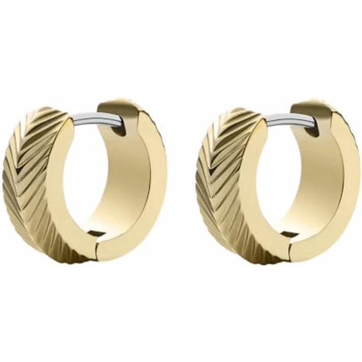 Fossil Damen Ohrringe, Goldfarbener Edelstahl mit Postverschluss, poliertes Finish, 13,2 mm x 13,9 mm x 13,2 mm – Bild 4