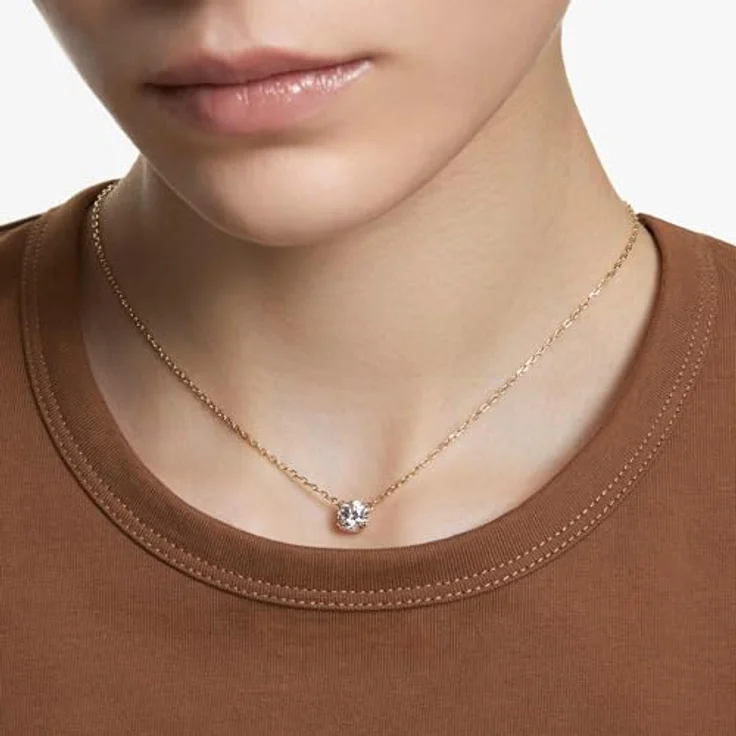 Swarovski Constella Kettenanhänger, Rundschliff, Weiß, Vergoldet, FW2022 Kollektion – Bild 5