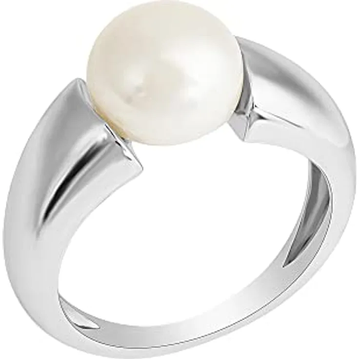 Zeeme Pearls Damen Ring 925/- Sterling Silber, glänzend weiß, mit schimmernden Perlen, rhodiniert, inkl. Etui