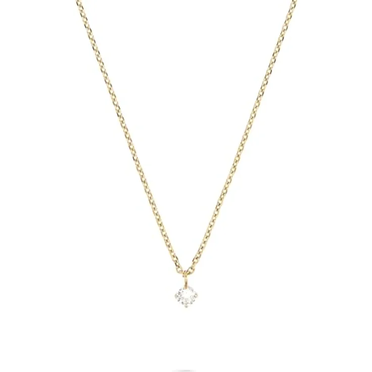 Tamaris Necklace - Halskette mit funkelndem Anhänger aus Edelstahl IP Gold, verstellbar bis 43 cm, wasserfest & hautfreundlich