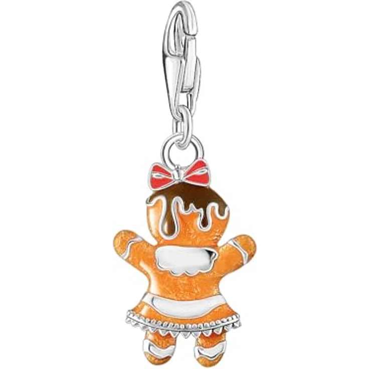 THOMAS SABO Damen Charm Lebkuchen-Mädchen, Recyceltes 925 Silber, Geschwärzt mit Kaltemail, 2200-691-7 – Bild 2