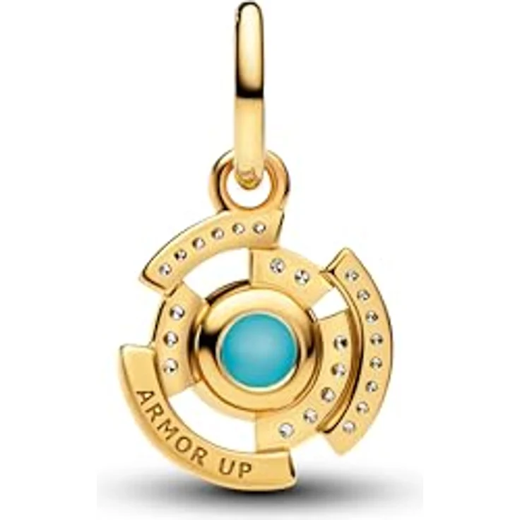 PANDORA Moments Marvel Iron Man Arc Reaktor Charm-Anhänger, 14K vergoldet mit Zirkonia und leuchtender Emaille, kompatibel mit ME und Moments, 764216C01 – Bild 2