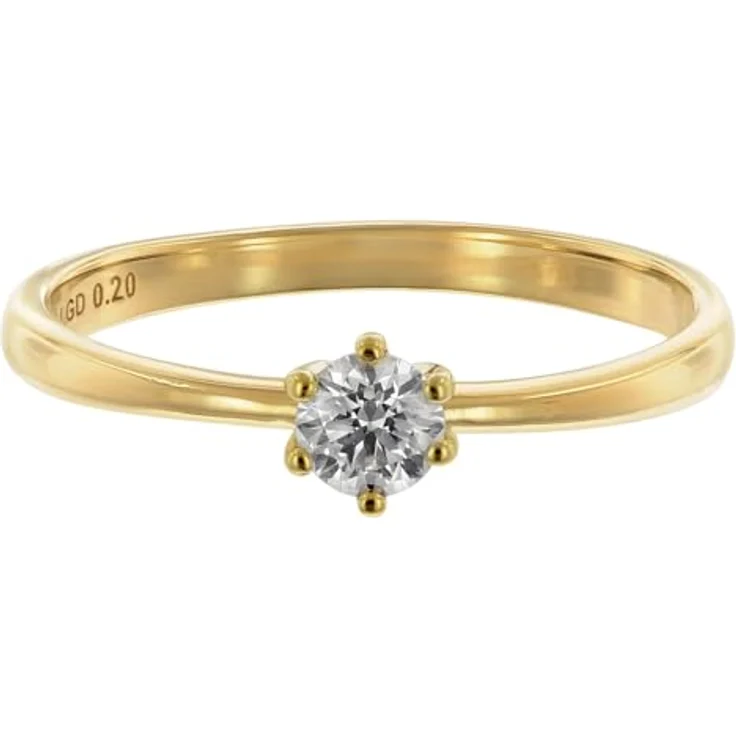 GLIZZ Damenring GL8664-54, Brillantring aus 333er Gelbgold mit 0,20 ct Lab Grown Diamant, Ringgröße 54/17,2 – Bild 2