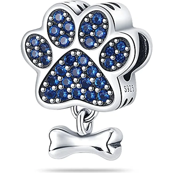 TINSLO Charm Anhänger Damen 925 Sterling Silber, Zirkonia-Steine, kompatibel mit Pandora Armband und Halskette für Frauen und Mädchen