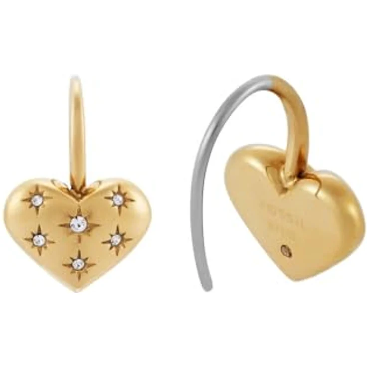 Fossil Sadie Damen Ohrringe aus Edelstahl und Halbedelstein, Gelbgold mit Ohrhaken – Bild 3