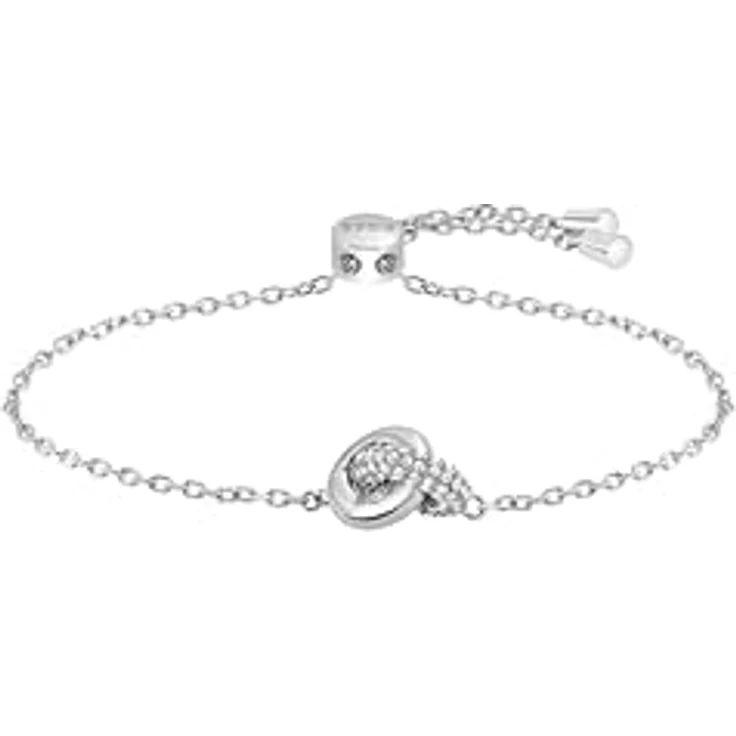 HUGO BOSS Damen-Armband mit verschnörkeltem Design, 316L Edelstahl mit Kristallpavé, verstellbarer Slider-Verschluss, 175 mm Umfang, 22 mm Breite – Bild 1