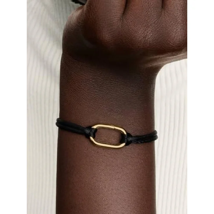 Pandora Charm-Armband 564680C01, Textil in Schwarz mit vergoldetem Link-Element, Damen – Bild 2