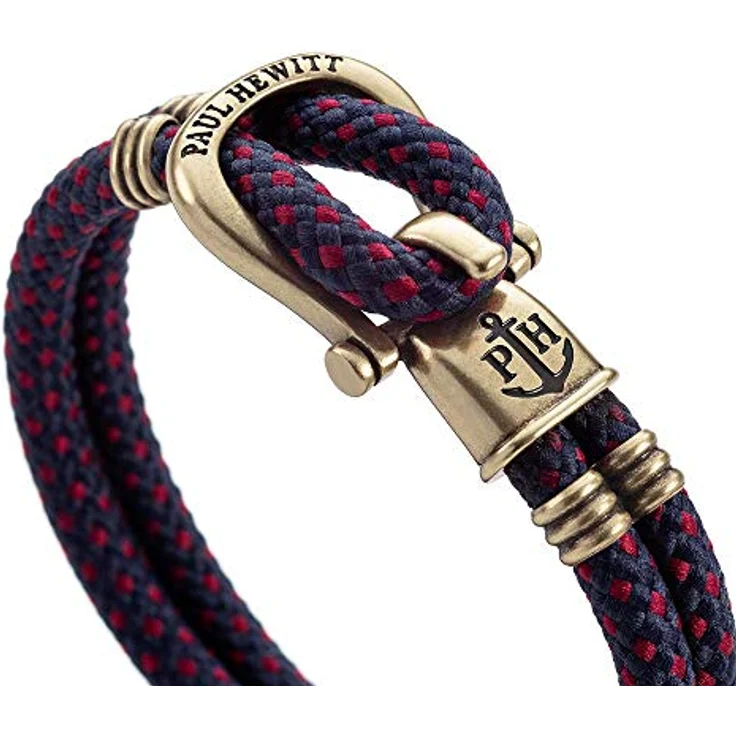 PAUL HEWITT PHINITY Herren-Armband, maritim, geflochtenes Nylon, marineblau und rot, Größen M bis XXL – Bild 2