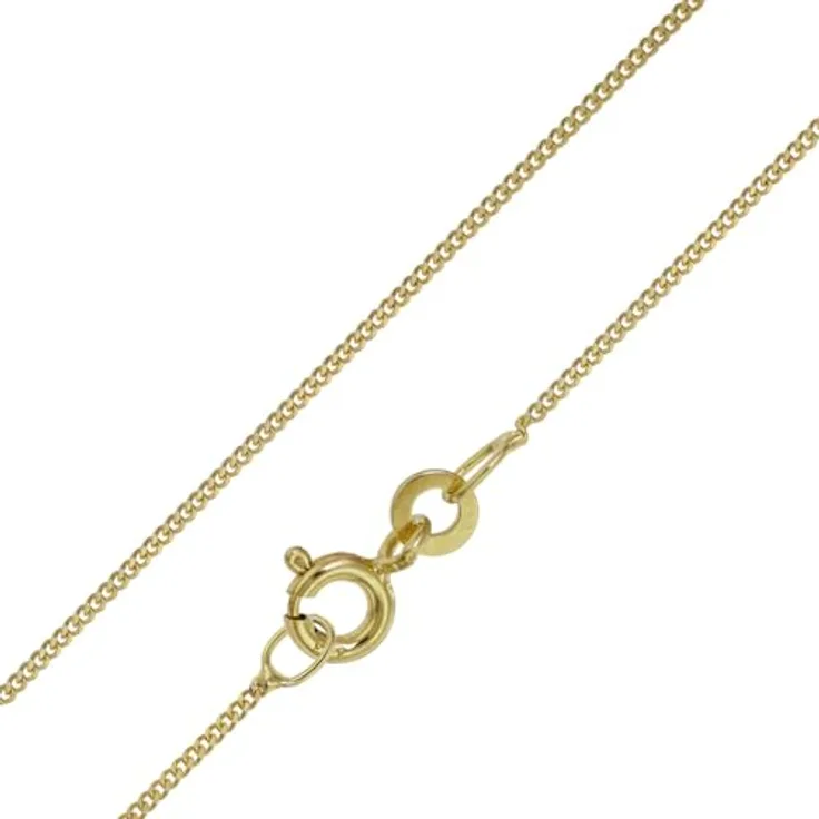trendor Feine Panzerkette 333 Gold Halskette 1,1 mm, elegantes Schmuckstück aus Echtgold, 38 cm Länge