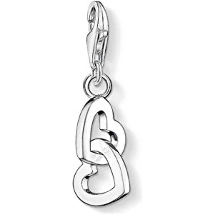 Thomas Sabo Charm-Anhänger Herzen Charm Club, 925 Sterling Silber mit Karabinerhaken, ideal für Damenketten und Bettelarmbänder – Bild 1