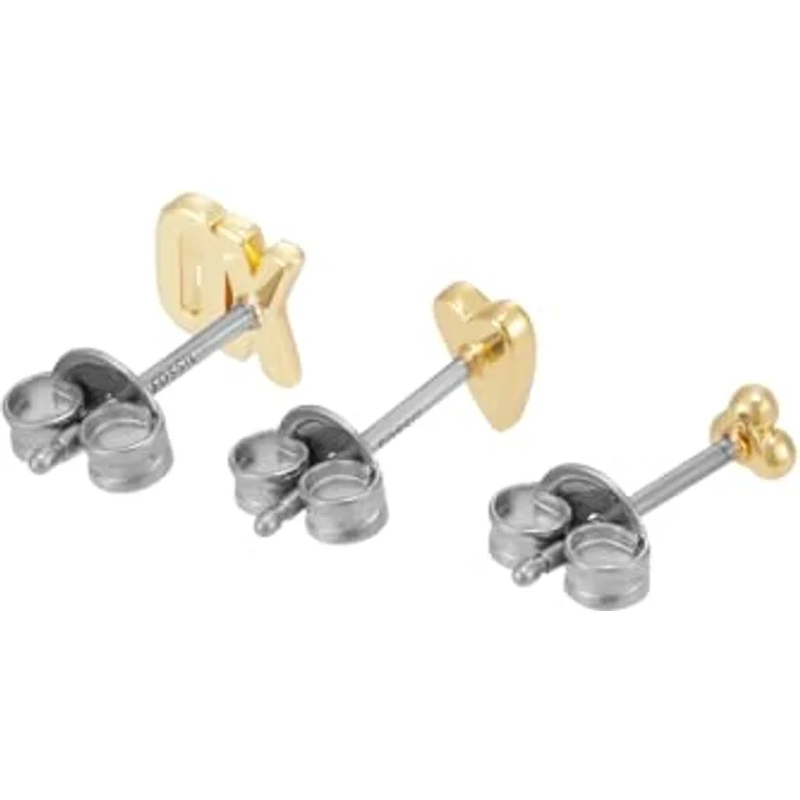 Fossil Damen Jewelry Goldfarbener Messing Ohrring Set, JA7277SET mit Post and Back Verschluss – Bild 3