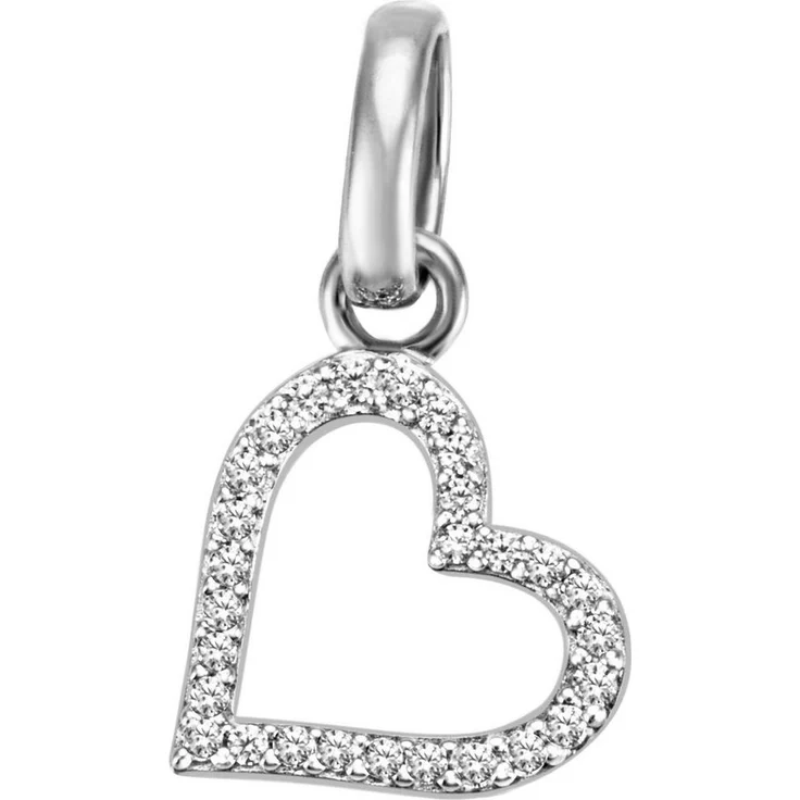 Firetti Kettenanhänger Herz "LIEBE", Silber 925 mit Zirkonia (synth), Halsschmuck