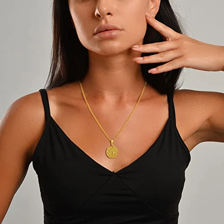 Speroto Kette mit Sternzeichen Anhänger für Herren, Edelstahl Halskette mit 12 Sternbildern, Vintage Silber, 50 cm mit 5 cm Verlängerung – Bild 3