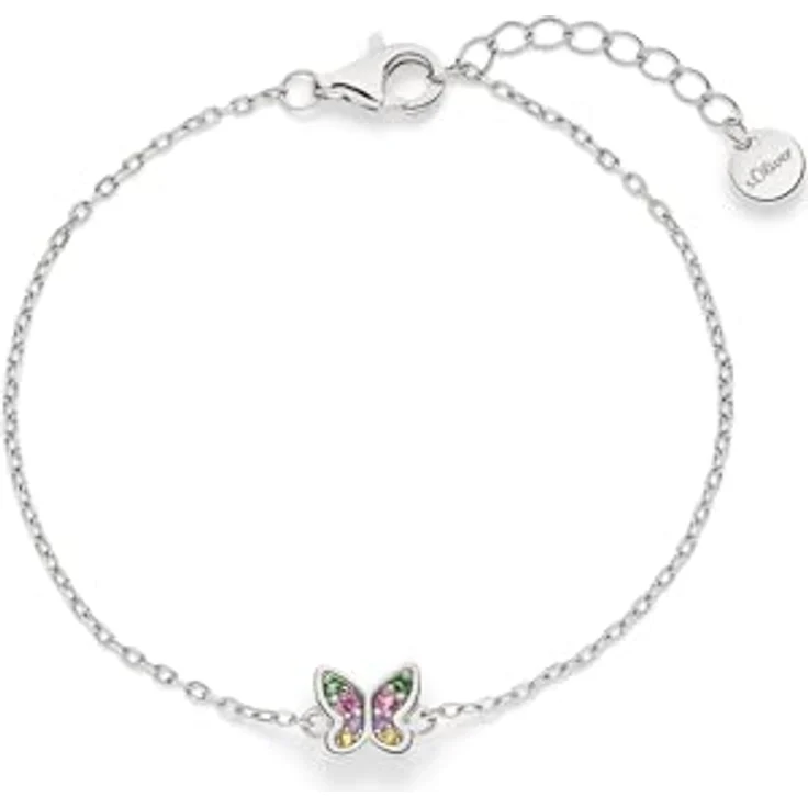 s.Oliver Armband - Elegantes Damen-Armband aus 925er Sterlingsilber, verstellbare Ankerkette bis 13,6 cm, silber, wasserfest & hautfreundlich – Bild 1