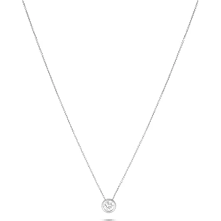 JETTE Damen-Halskette 925er Silber rhodiniert mit Zirkonia, 45 cm Länge, Silber – Bild 2
