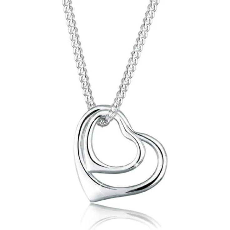 Elli Damen-Kette mit Anhänger Herz, 925 Sterling Silber, anlaufgeschützt, hochglanzpoliert, 45cm Länge – Bild 1