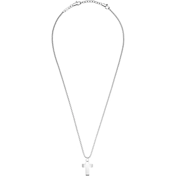 s.Oliver Herren-Halskette mit Kreuz-Anhänger, 55+5 cm, Edelstahl, in Schmuck Geschenk Box – Bild 2