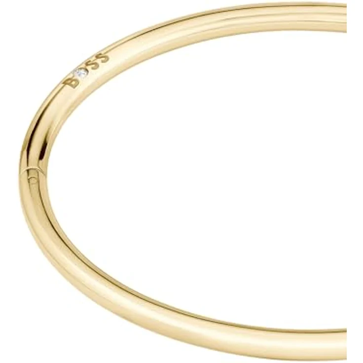 BOSS Jewelry LIVE Bangle Armreif für Damen, Gelbgold-Ionenplattierung, 59x68mm, nahtloser Klappverschluss – Bild 2